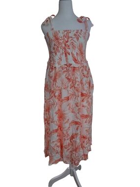 Torrid Smocked Midi Sundress - Coral Print